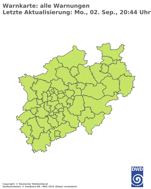 Aktuelle Wetterwarnungen für  Warendorf